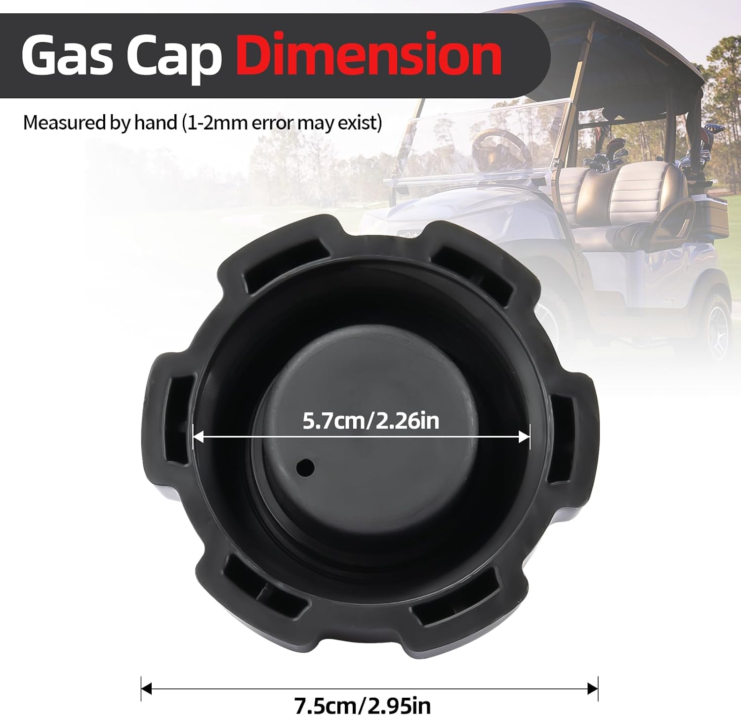 Alocs 621501-10 Manual Vent Gas Cap Compatible With Old Style Portable Boat Gas Tank, Tempo Gas Tank Parts, Black