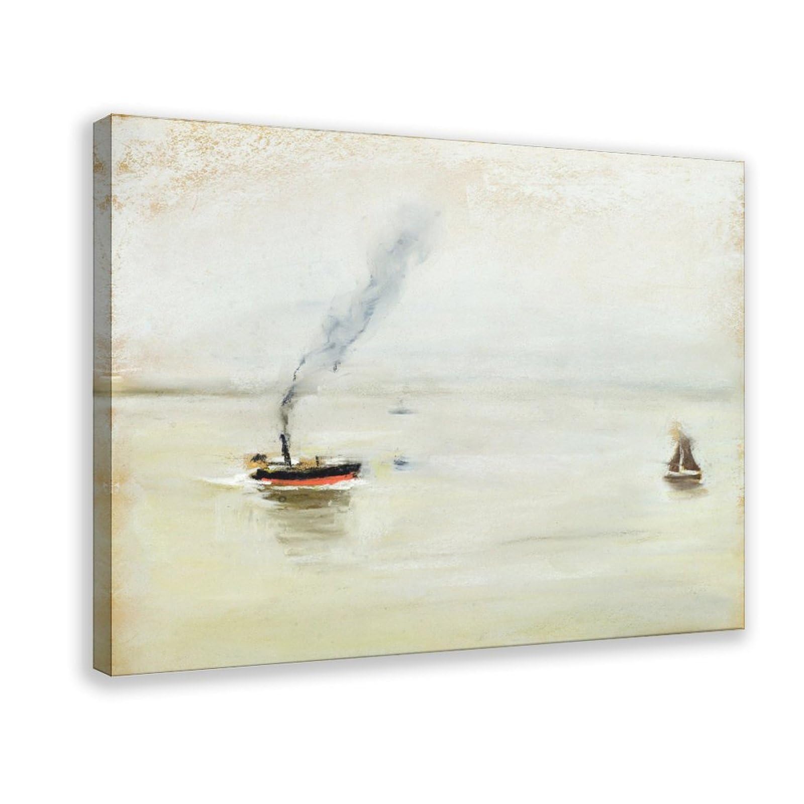 DFJyjFGJJ Max Liebermann,Rainy Weather on The Elbe Poster Print for Teen Boys Room Wall Art Canvas Painting 24" L X 36" W