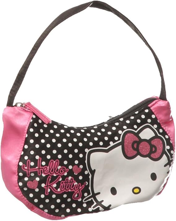 Hello Kitty Black & Pink Polka Dot ''True Love'' Mini Hobo