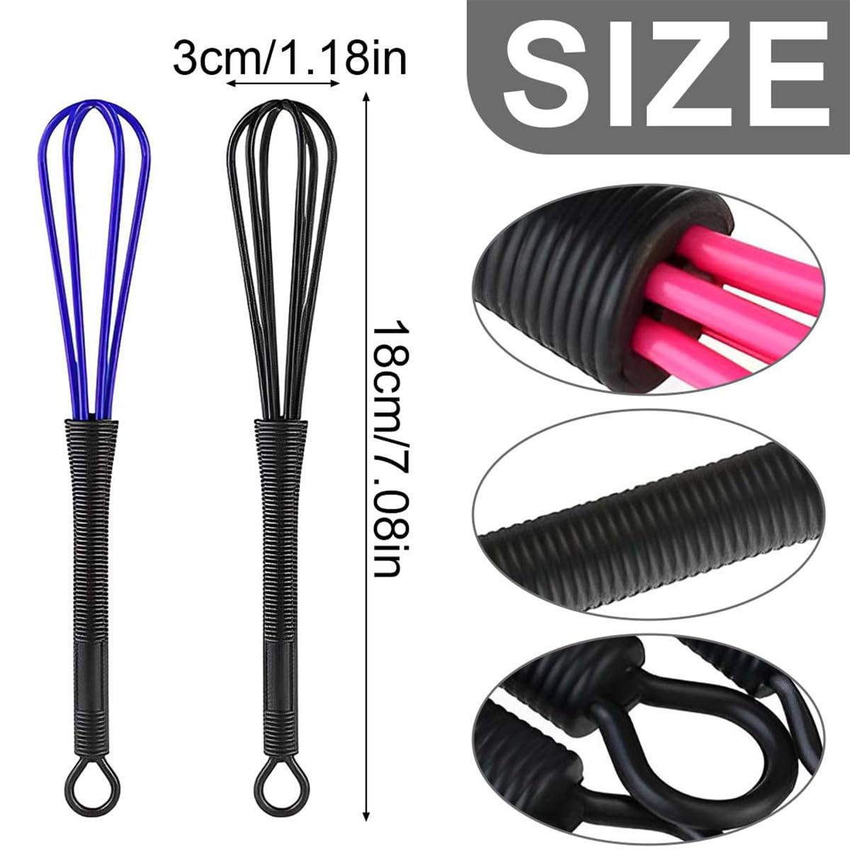 Lot De 5 Fouets En Plastique Multifonction | Pour Teinture Cheveux Et Cuisine | 18 Cm | 5 Couleurs