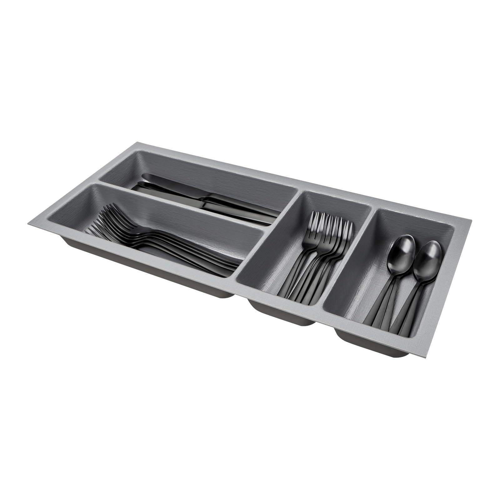 SO-BOX 2 Besteckkasten Breite 20,9 cm, Tiefe 46,2 cm mit silbergrauer Kanvas-Struktur für Schubladen bis Juli 2012 von NOBILIA mit einer Breite von 30 cm