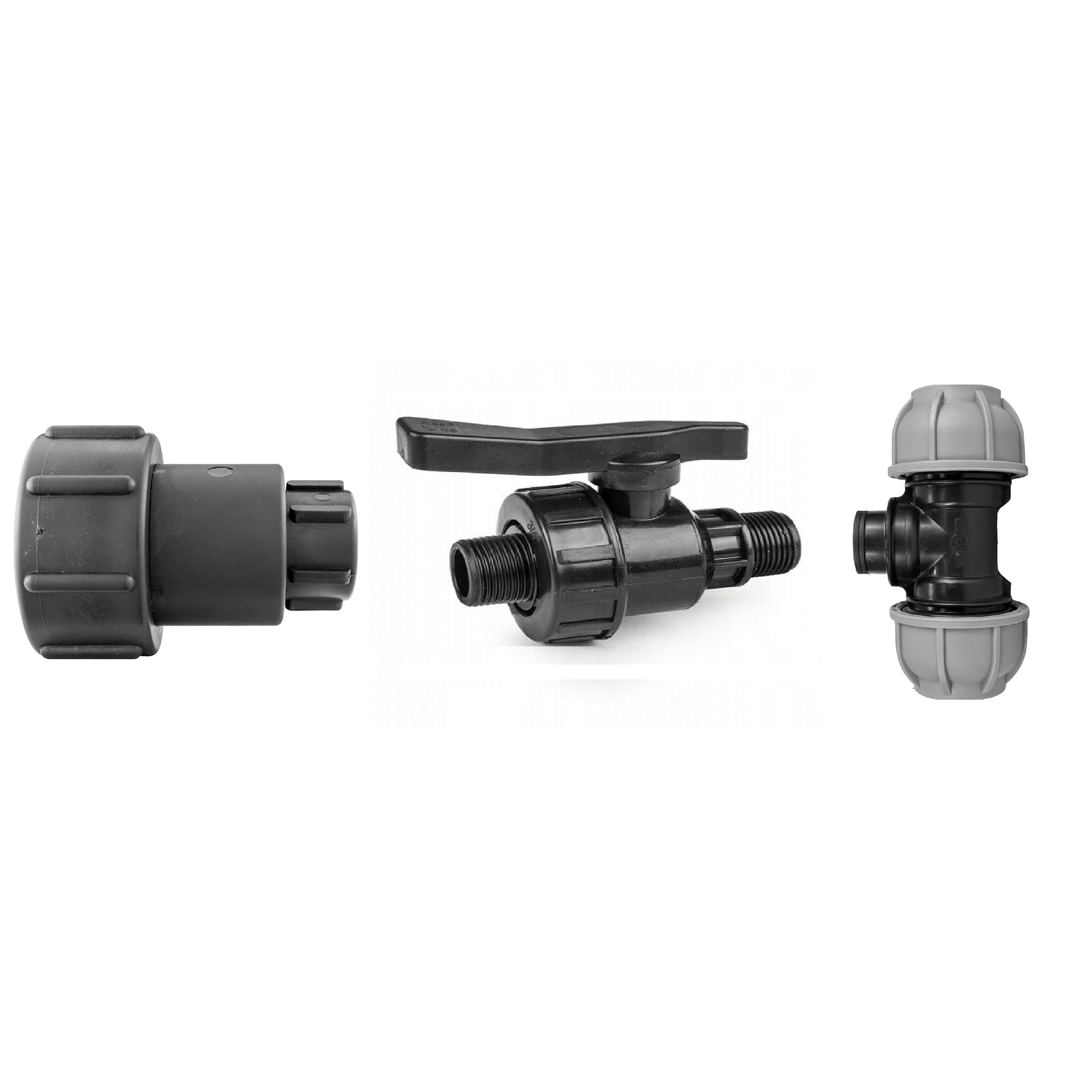 IBC Tank Fittings Selection - S60x6 & S100x6 Adapters - Male, Female, Threaded, Barbed, Valves, Spouts, MDPE Options (S60x6 to 32mm Elbow MDPE) — image 1