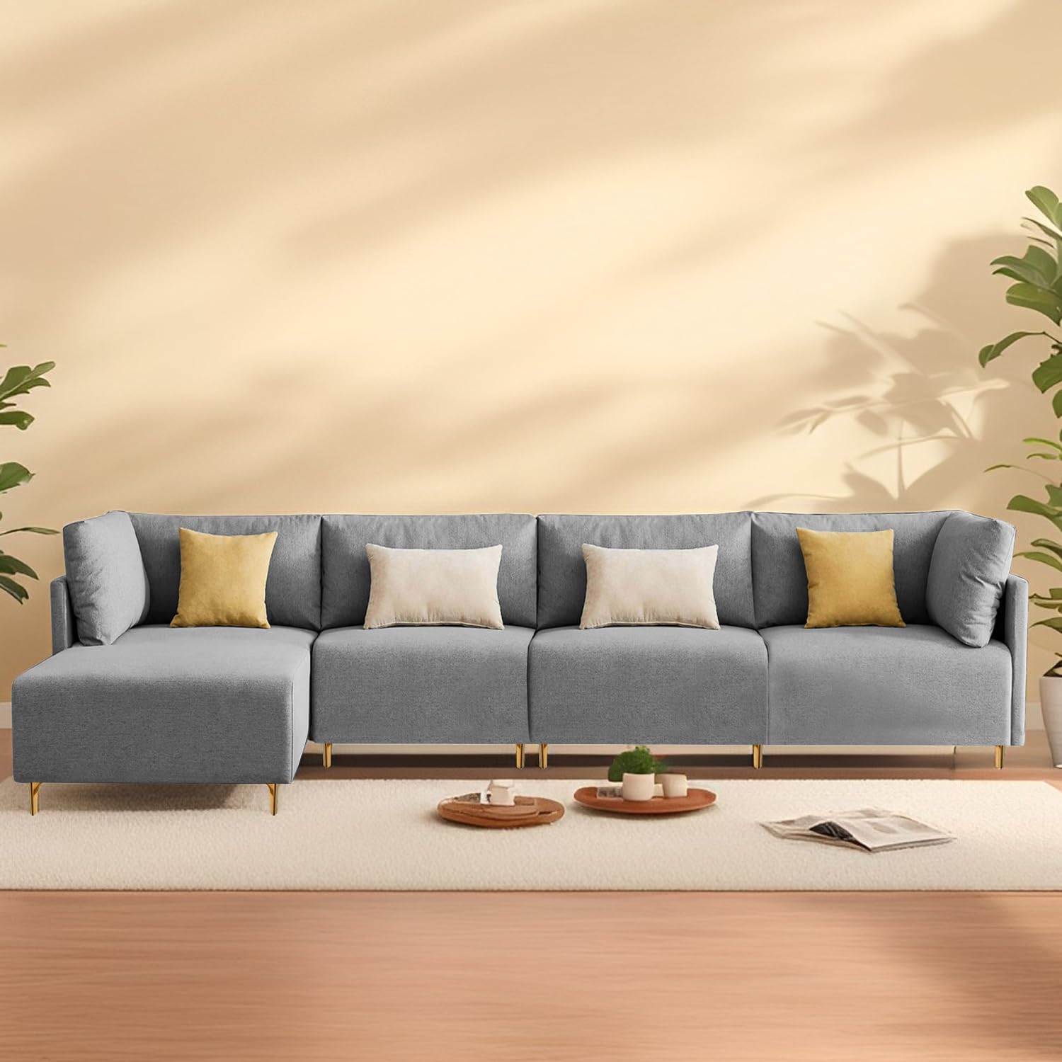 BRAXTON Swalina LHS 6 Seater L Shape Sofa Set for Living Room