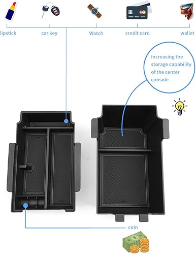 Miniatura 4 de YEE PIN Organizador de consola central Crosstrek 2024 2025 para Subaru Crosstrek 2024 2024 Crosstrek Bandeja de consola doble Crosstrek 2024