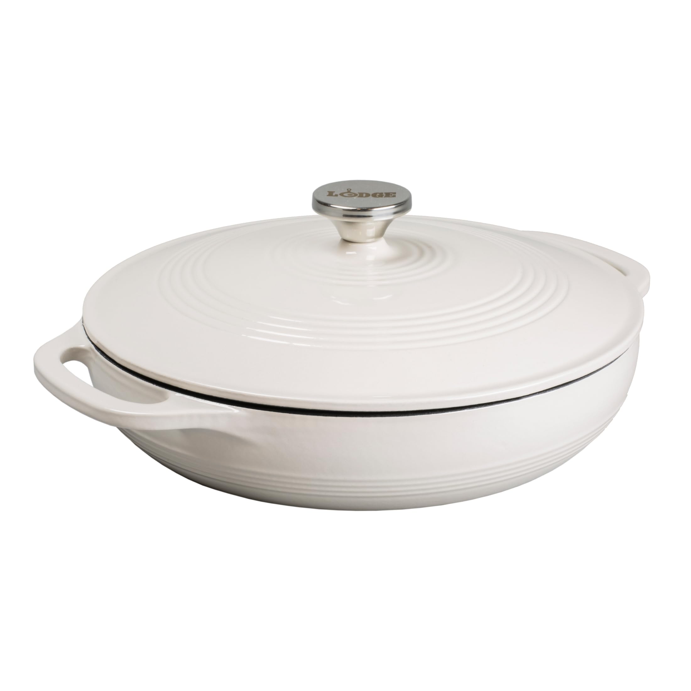 Lodge EC3CC13, braisière en fonte émaillée, 3,6 quarts, blanc huître
