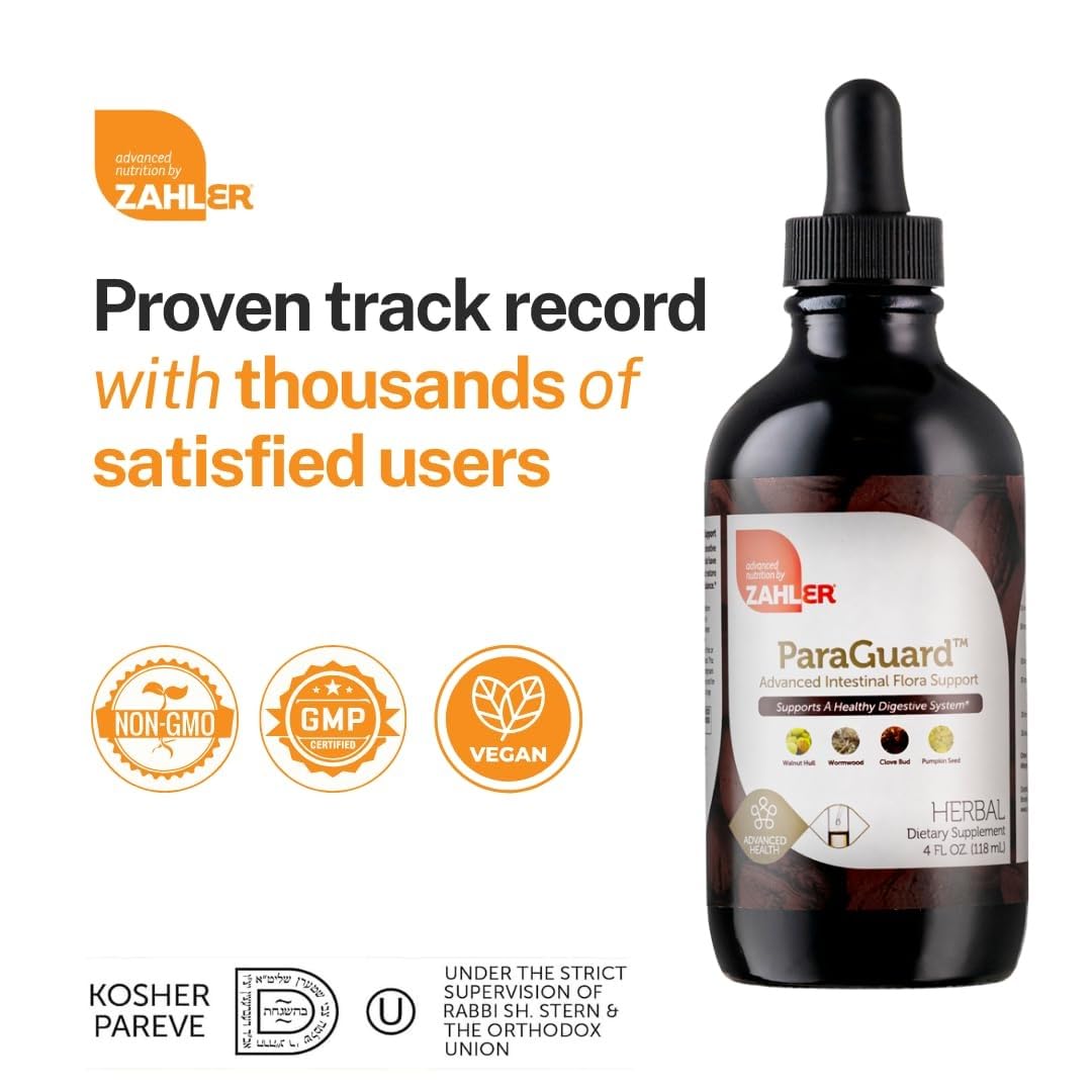 Zahler - ParaGuard Liquid Drops - Gut Health Supplement - Formula has Wormwood, Garlic Bulb, Pumpkin Seed, Clove & More - Natural Support for Humans - Certified Kosher (4 Oz) (4 oz., Drop) — Amazon image 7