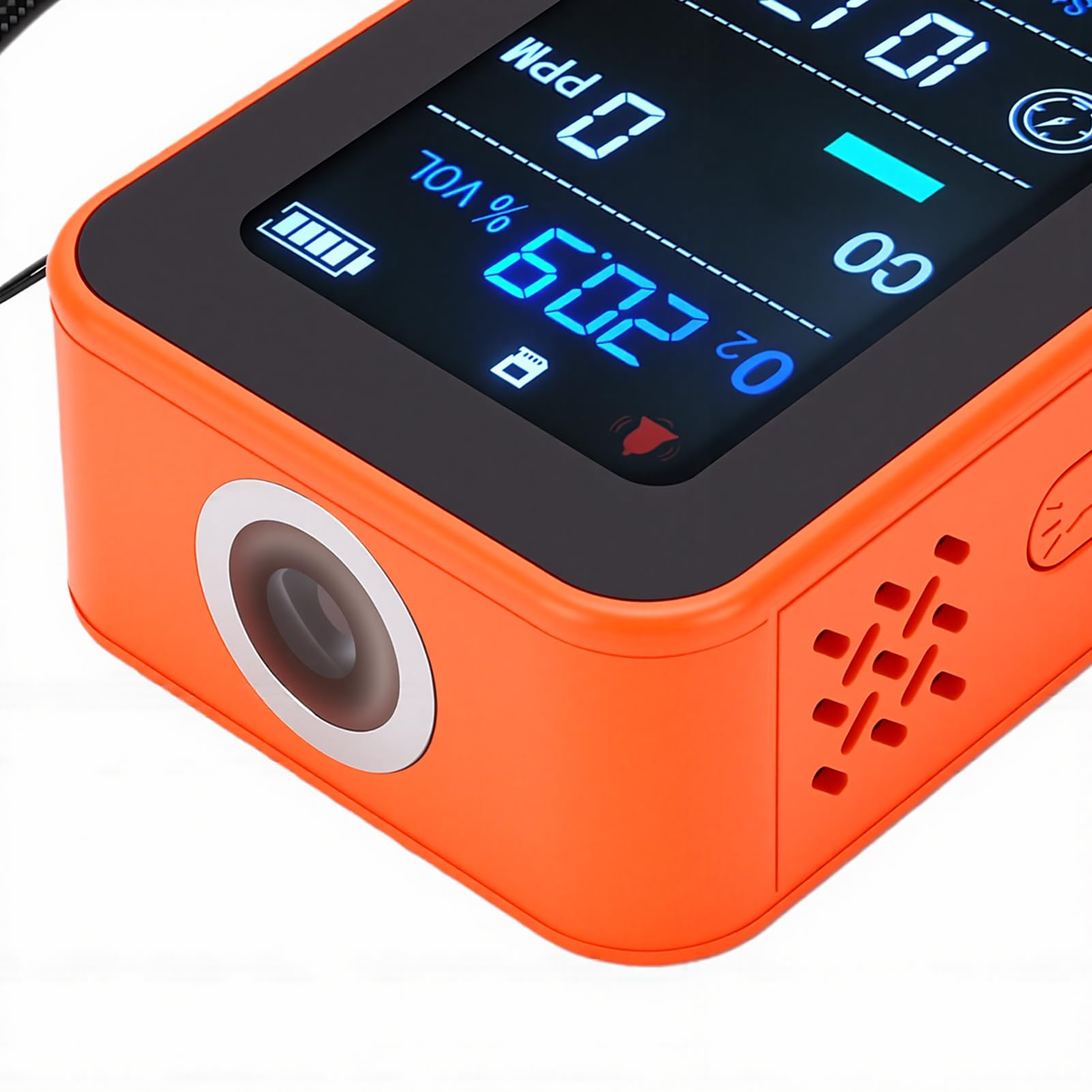 Tosuny Detector Portátil de Calidad del Aire, Monitor de Oxígeno, Medidor de Humedad, Temperatura y Presión del Aire con Linterna, Cronómetro, Mini Sensor para Viajes, Camping, Habitación de Hotel