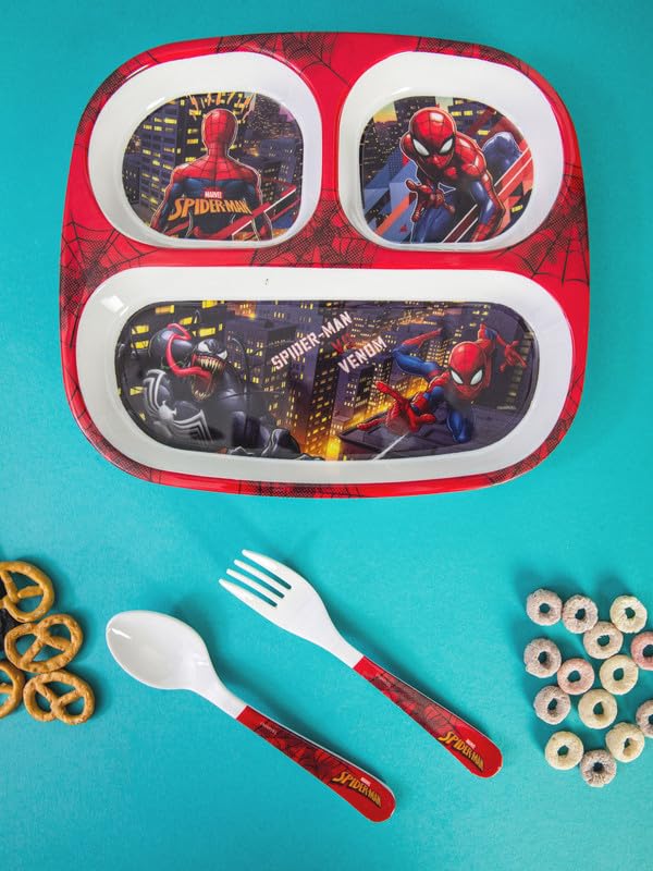 Servewell 1 pc 3 Part Rect Plate and 1 pc Fork & Spoon 16 cm Set 3 pc - Spiderman (B0CKW6GBTV) Amazon Price History, Amazon Price Tracker