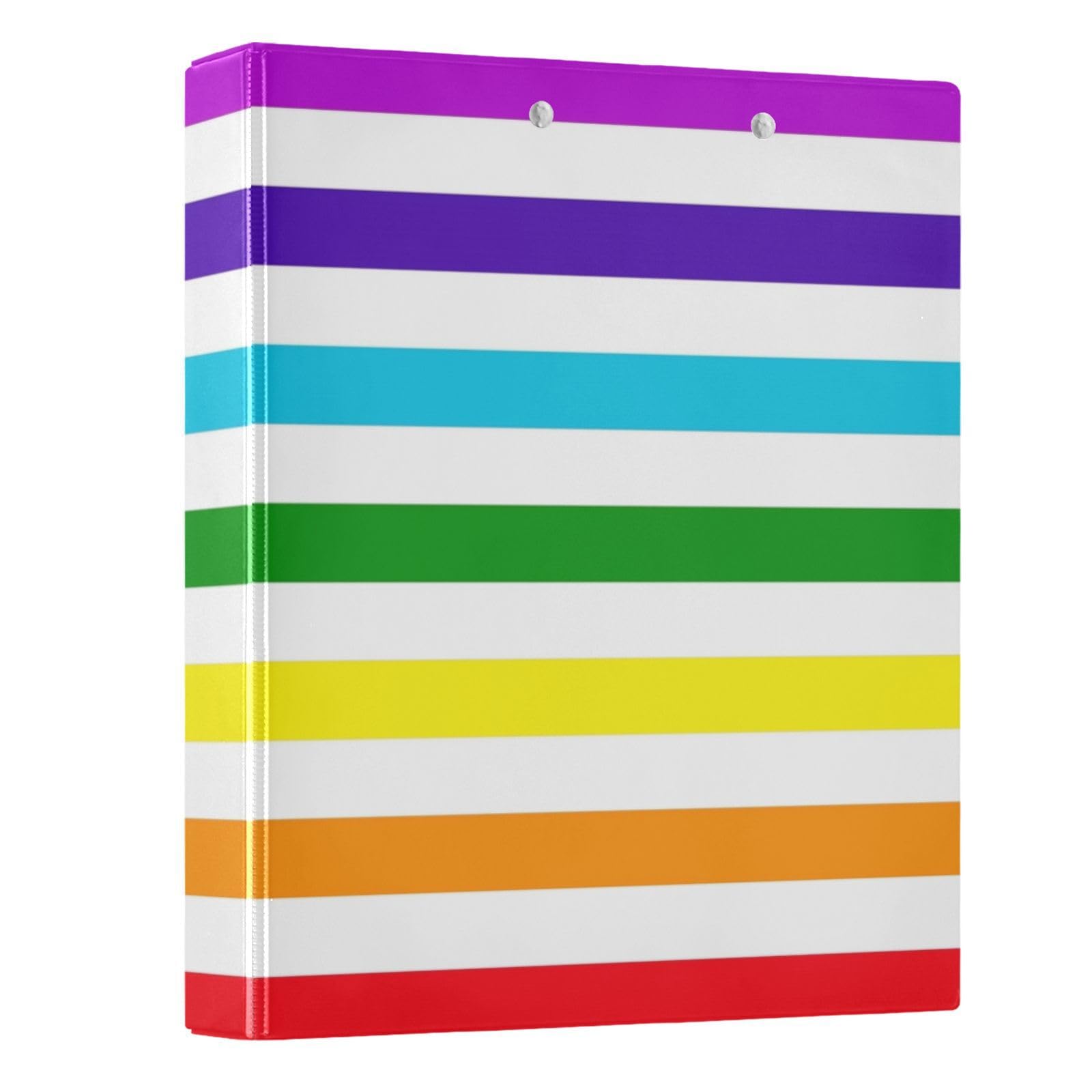 Peystean - Raccoglitore ad anelli rotondo a D da 3,8 cm, con portablocco integrato, con copertina rigida stampata su un lato, confezione da 2, bandiera degli Stati Uniti, Grecia, Rainbow Peace