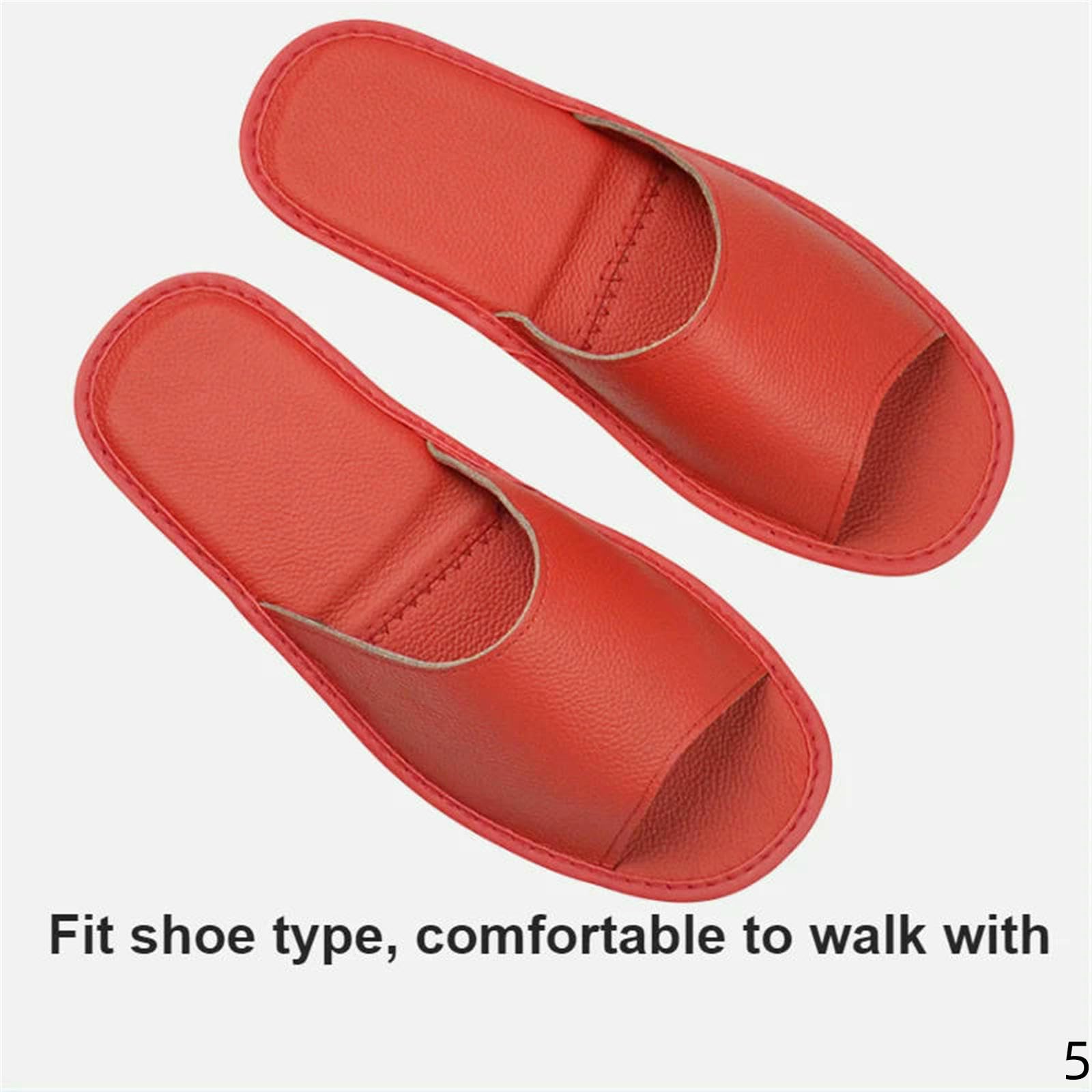 Claquettes Hommes Femme Chaussons Maisons en Intérieur Été Ouvert Orteil Sandales Femmes Âgés Casual Slides Chaussures-rouge-35-36