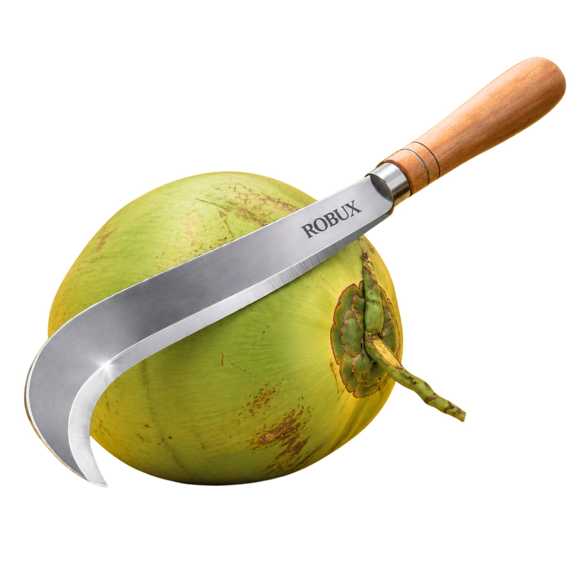 ROBUX Handmade Suspension Billhook Knife | Traditional Agricultural Tool | High Carbon Steel Curved Blade with Wooden Handle | Coconut Cutter & Multipurpose Garden Tool-picture-23