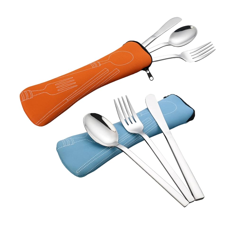 Amazon.com: Saedy 6 Pieces Silverware Single Set, Knife Fork