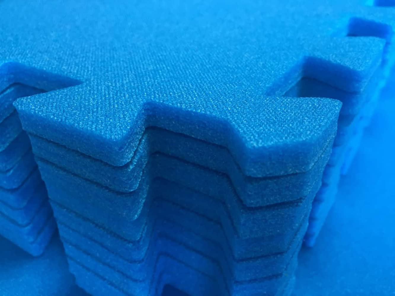 Protector de Suelo para Piscina, 9 pìezas de 500x500x10mm. Azul (Grosor 10 MM.)