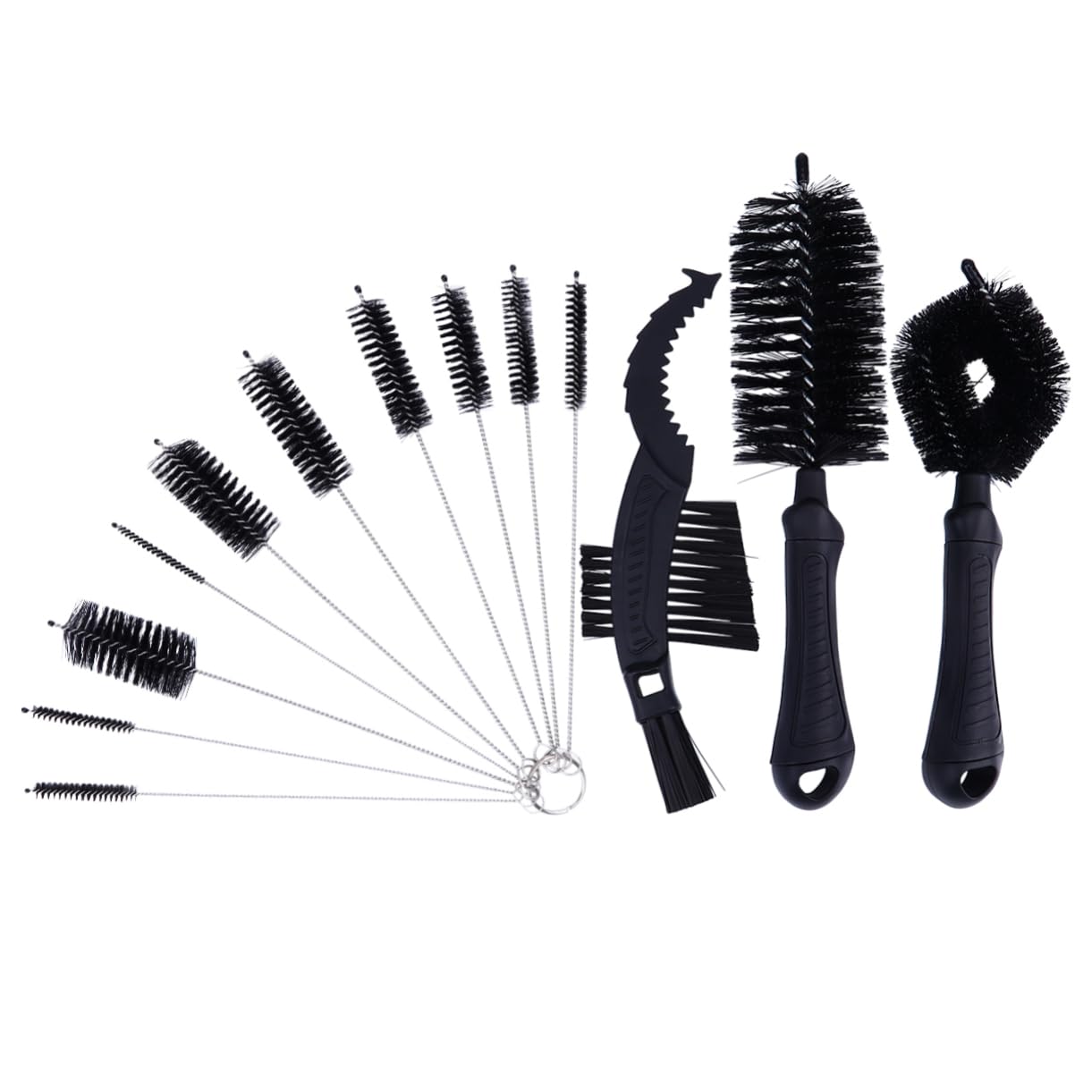 GOOHOCHY 13-in-1 Bike Cleaning Brush Kit Nylon Tube Brush Ergonomic Handle for Gears Chains and Bike Parts