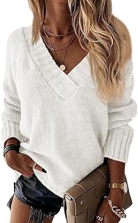 Sponsored You’re seeing this ad based on the product’s relevance to your search query.Learn more about this advertisement Wenrine Women's Winter Long Sleeve V-Neck Knitted Jumper Sexy Loose Plain