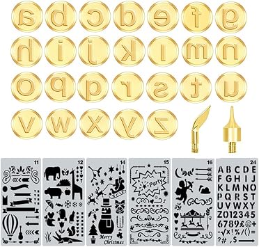 Wood Burning Tips Letters Uppercase Alphabet Branding and Personalization Set for Wood and Other Surfaces by Wooden Letters coppery