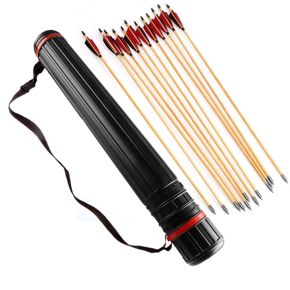 Pfeile Für Bogenschießen Erwachsene 6 Oder 12 Holzpfeile Mit Truthahnfedern Für Bogenschießen - 80 Cm Länge, Für Langbogen & Jagd Toparchery Holzpfeile