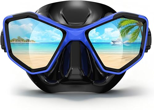 Miniatura 9 de Scuba Mask Adults, Snorkel Diving Mask, Freediving Mask, Snorkeling Gear Swimming Goggles HD Tempered Glass, Low-Volume Dive Mask with Nose Cover,