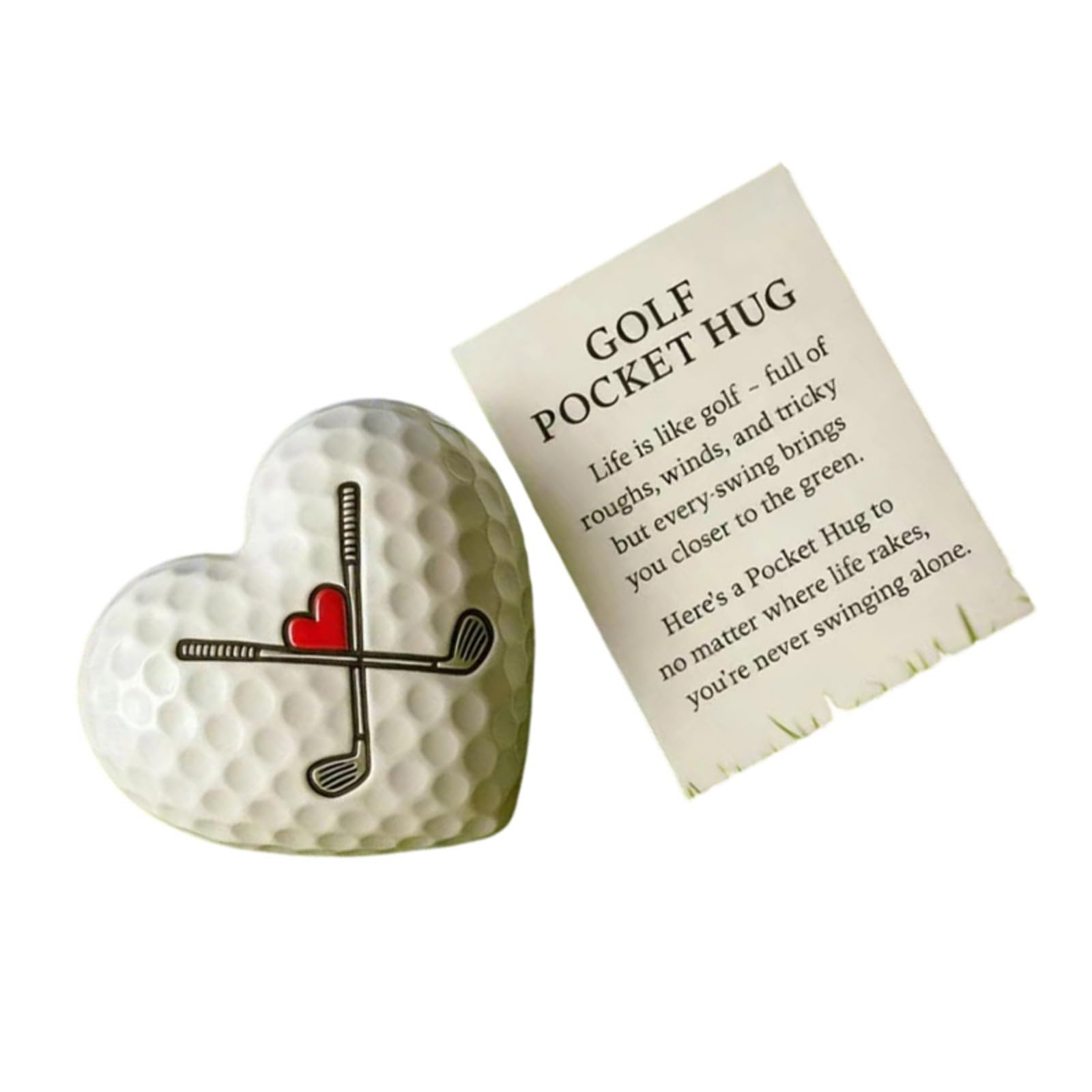 Xjdzineq Spirit Keepsakes Resilient Heart Markers with Message Cards, Portable Motivation Gifts for Athletes Heart Shape Golf Tokens with Inspirational Message Card