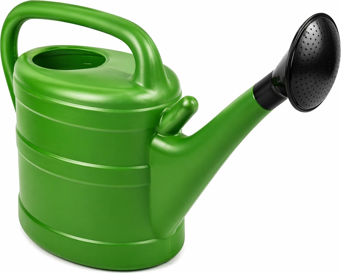 Divchi Green Plastic Watering Can With Wrap-Around Handle & Long Spout – Detachable Rose Sprinkler Head – Lightweight Garden Watering Can For Indoor & Outdoor Plant Care (6 Litre)