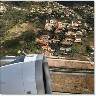 TIEOIYA Plane taking off from airport Madeira Portugal Canvas Wall Art for Bathroom Bedroom Pictures Wall Decor Living Room Kitchen Office Framed Poster Prints Artwork Painting 16x16