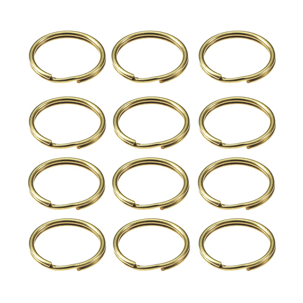 Brass Split Key Rings 13mm Round Flat Key Chains Key Ring Hoop for Car Home Keys Organization Arts & Crafts Lanyards Keys Pack of 100.