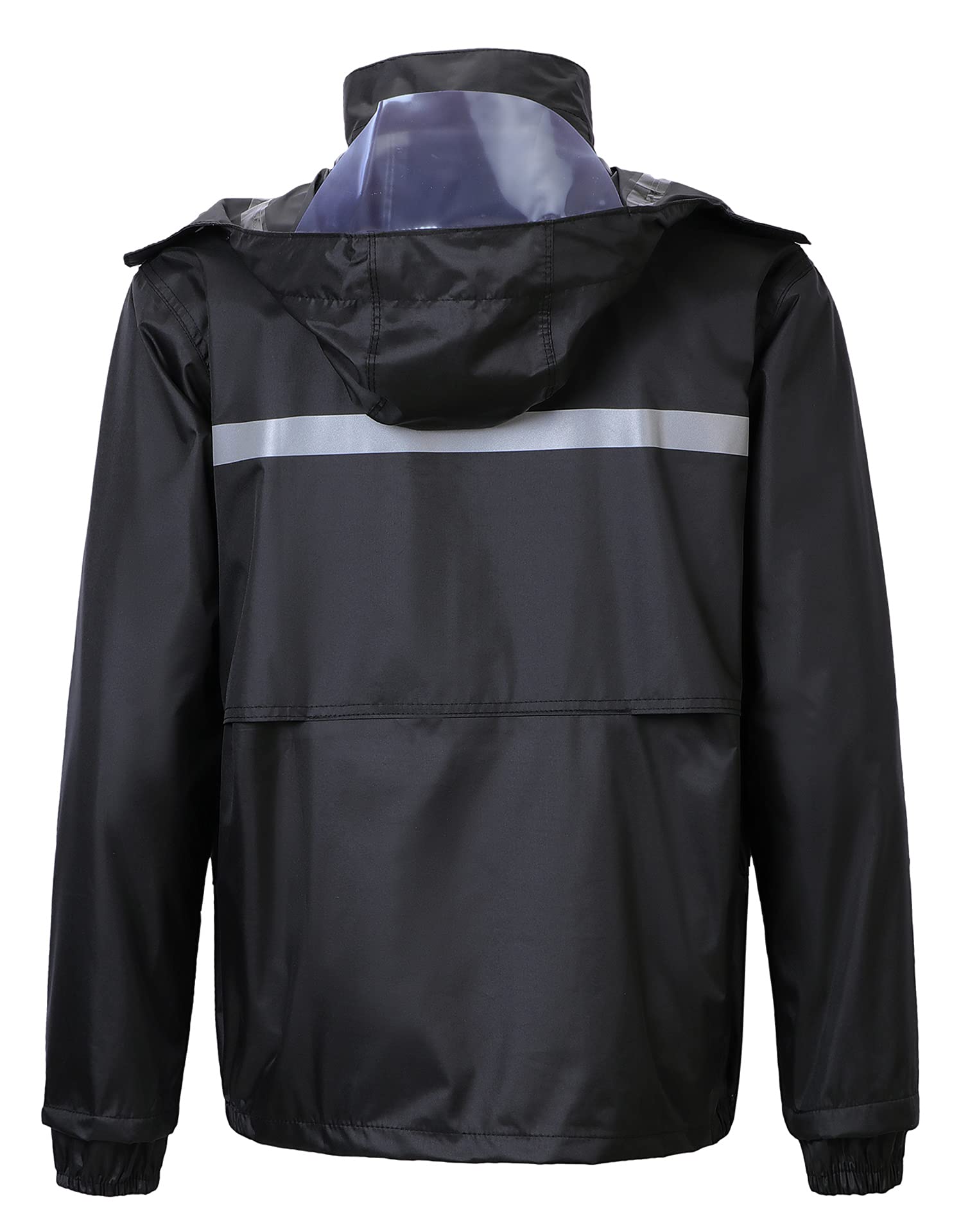 Traje de Lluvia Para Hombres 2 Piezas Impermeable Conjunto de Chaqueta y Pantalón de Lluvia Traje Impermeable de Trabajo Reflectante