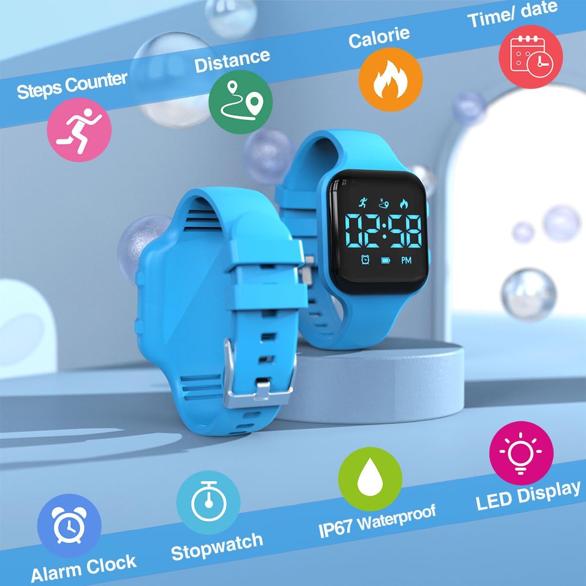 The Ultimate Kids LED Digital Watch: Fun, Functional, and Waterproof!