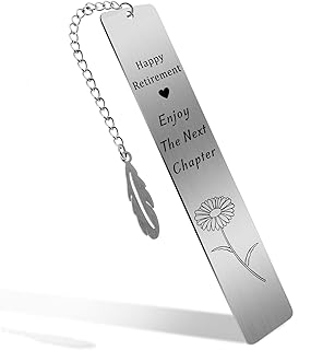 Bewudy Bookmark with Chain for Book Lover, Enjoy The Next Chapter Bookmark Inspirational Graduation Retirement Birthday Book Lover Gifts for Women Men Seniors Graduation