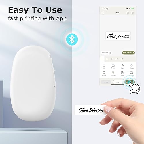 Miniatura 3 de Máquina etiquetadora SUPVAN E10 Bluetooth con cinta, etiqueta continua impermeable, aplicación versátil con 35 fuentes y más de 1k iconos