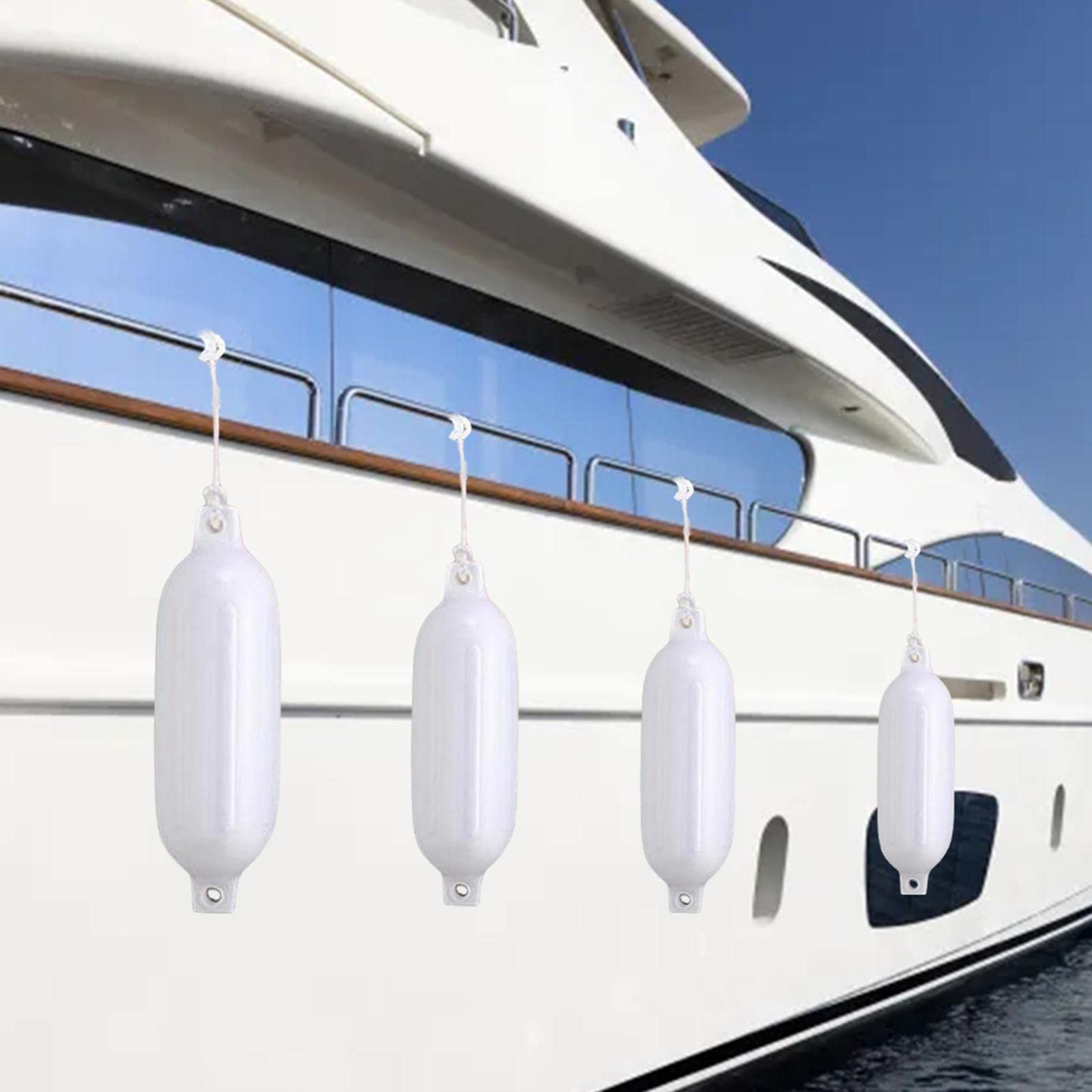 rockible Juego de 4 Protectores de Barco, defensas para embarcaciones, Accesorios náuticos, Parachoques inflables para protección Marina