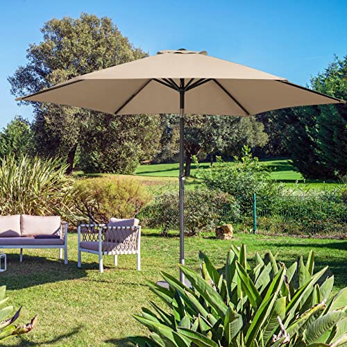 Kingsleeve Parasol 300 cm groot taupe UV-bescherming 50+ kantelbaar waterafstotend 3m tuin terras balkon marktscherm - Afbeelding 3