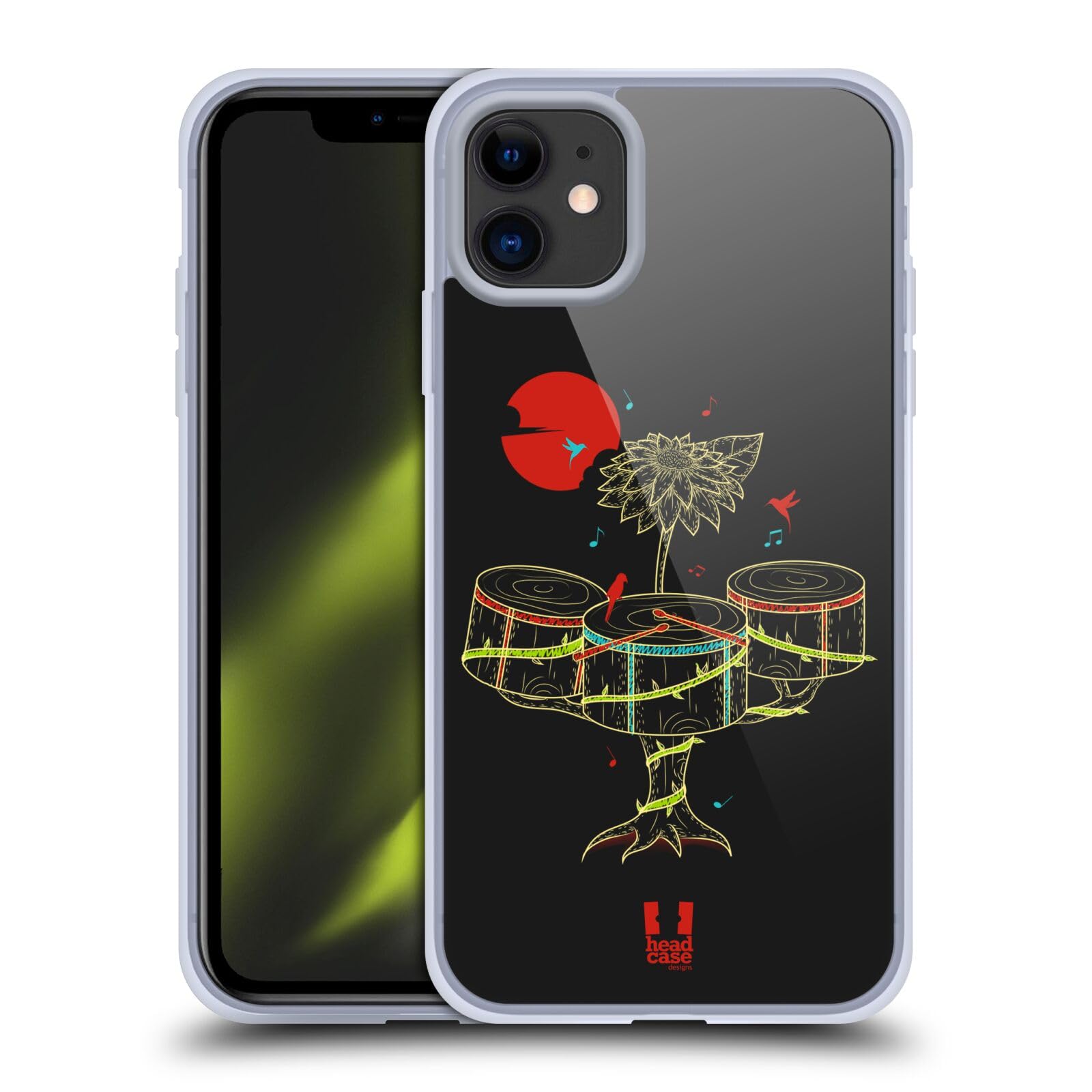 Head Case Designs Drums Music in Nature Gel Case [Military Grade Protection] Compatible with Apple iPhone 11 and Compatible with MagSafe