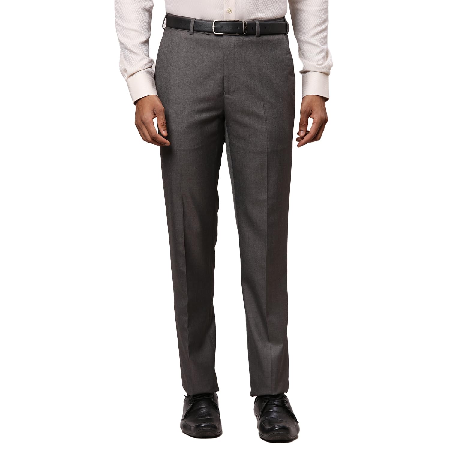 raymond Men's Mid Rise Solid Pattern Contemporary Fit Polyester Blend Flat Front Formal Trouser-picture-12