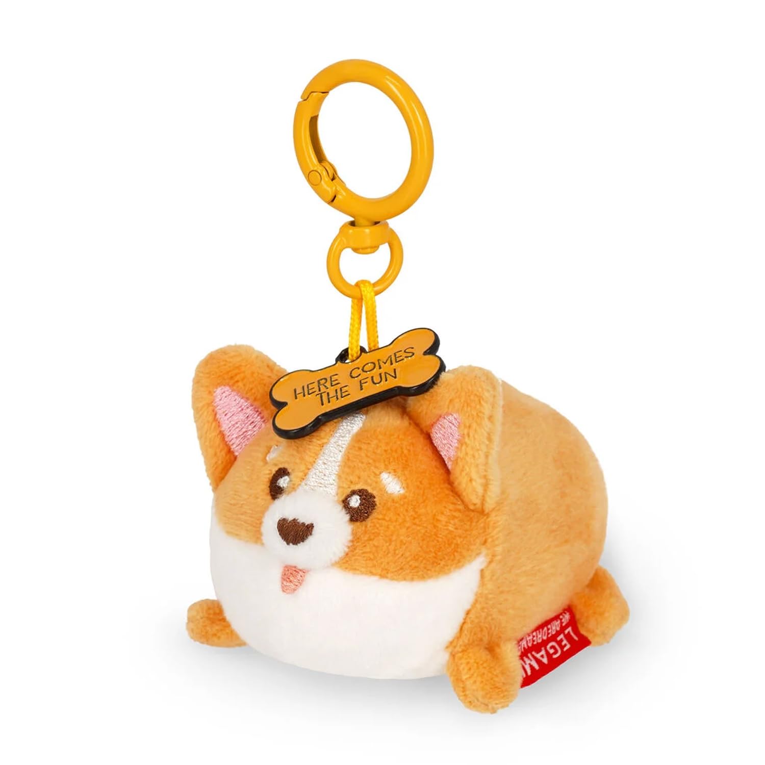 LEGAMI Stylo gel effaçable + porte-clés en peluche | Lot de 10 stylos avec encre effaçable thermosensible, gamme de couleurs d'encre, pointe de 0,7 mm | Motifs d'animaux mignons (Corgi)