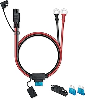 WOWLED 10 AWG SAE Connector, SAE to O Ring Terminal Harness, 12V Motorcycle Car Battery SAE Charging Cable, SAE Quick Release Adaptor Cable w. Polarity Reverser for 12V Solar Panel
