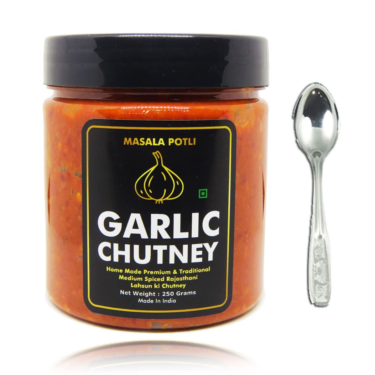 See full amazon price history chart for MASALA POTLI� Desi Garlic Chutney with Spoon | Rajasthani Dal Bati Lahsun Chutney / Paste | Marwadi / Marwari Chatni | Tangy & Medium Spicy - 250 Grams / 8.81 Oz MASALA POTLI� Desi Garlic Chutney with Spoon | Rajasthani Dal Bati Lahsun Chutney / Paste | Marwadi / Marwari Chatni | Tangy & Medium Spicy - 250 Grams / 8.81 Oz (B09P3MZX3L) Amazon Price History, Amazon Price Tracker