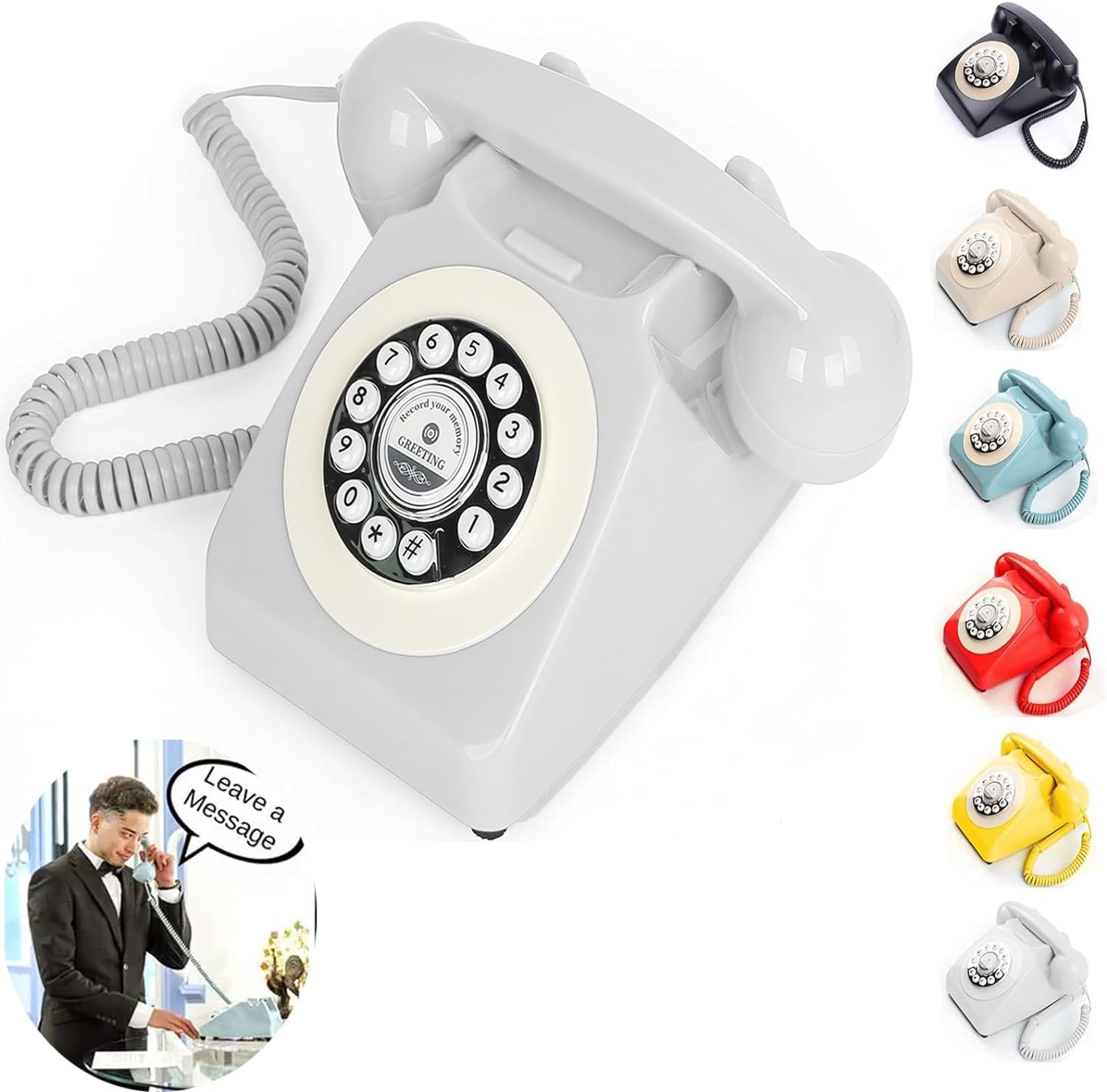 Libro degli ospiti audio per matrimoni, telefono per registro audio degli ospiti, registra messaggi audio personalizzati, libro degli ospiti classico in stile retrò, per feste, compleanni e