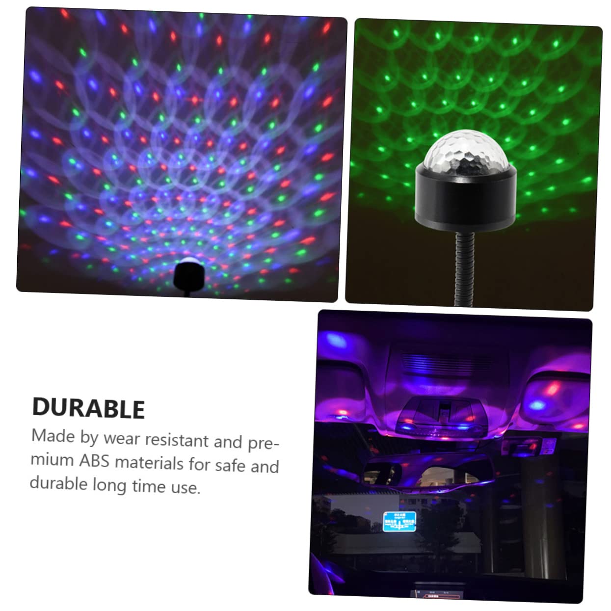 FELTECHELECTR Voice Controlled Projector Lamp Sound Activated Car Atmosphere Light Ball Shape Decorative Led Lights