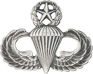 Army Master Parachute Badge Full Size Sil/Ox