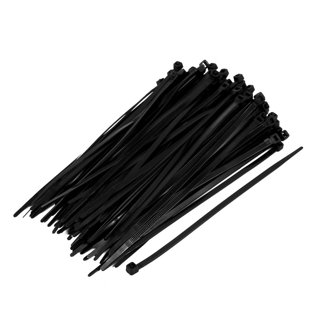 uxcell 2mm Nylon Self Locking Cable Zip Ties Fastener Black 100pcs