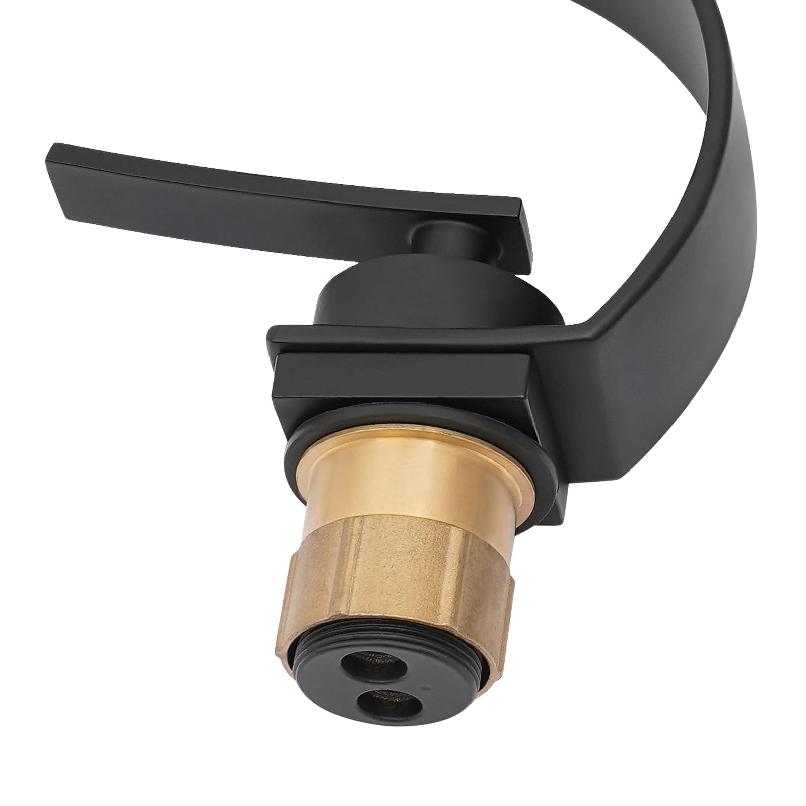 Grifo de lavabo con grifo monomando y cartucho de cerámica, grifo de lavabo con conexiones de 1/2 y 3/8 pulgadas, mangueras flexibles (orificio de 3,1 – 4,2 cm de diámetro), para casa y apartamento