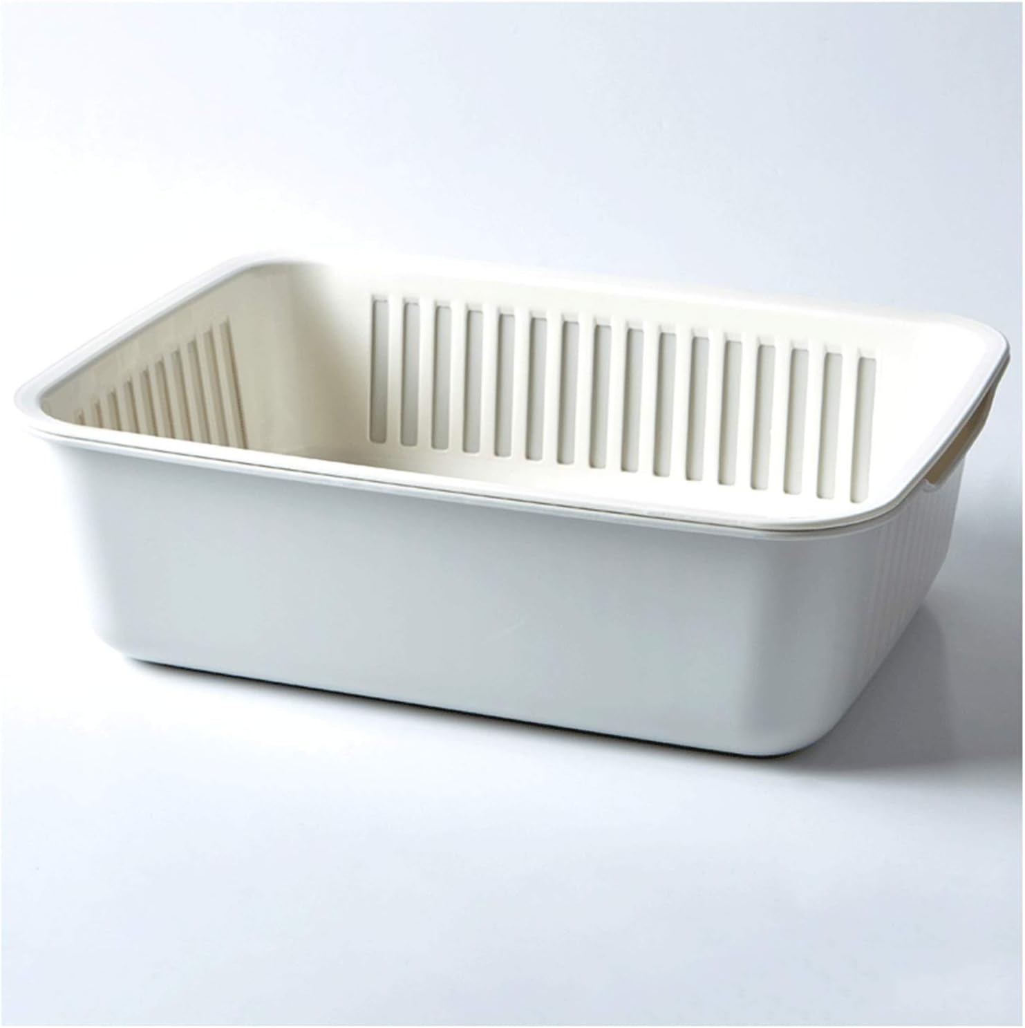 Colander，Colander Strainer，Colander Strainer Basket，Sink Strainer Colander Drain Basket 2 in 1 Square Drain Basket Plastic Household Vegetable Basket Multifunctional Kitchen Sink Can Hold Tableware an