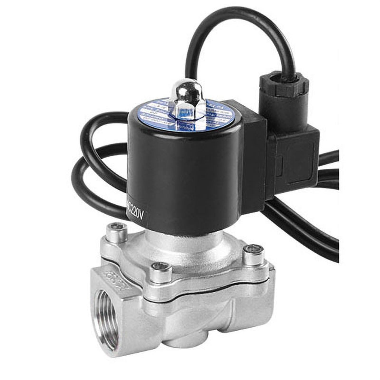 Ieumjnat Npt-230Vac-Nbr-Seal 3/4" Stainless Steel Fountain Solenoid Valve 220V 110V 24V 12V Normally Closed Waterproof Valves For Underwater(Npt-230Vac-Nbr-Seal)