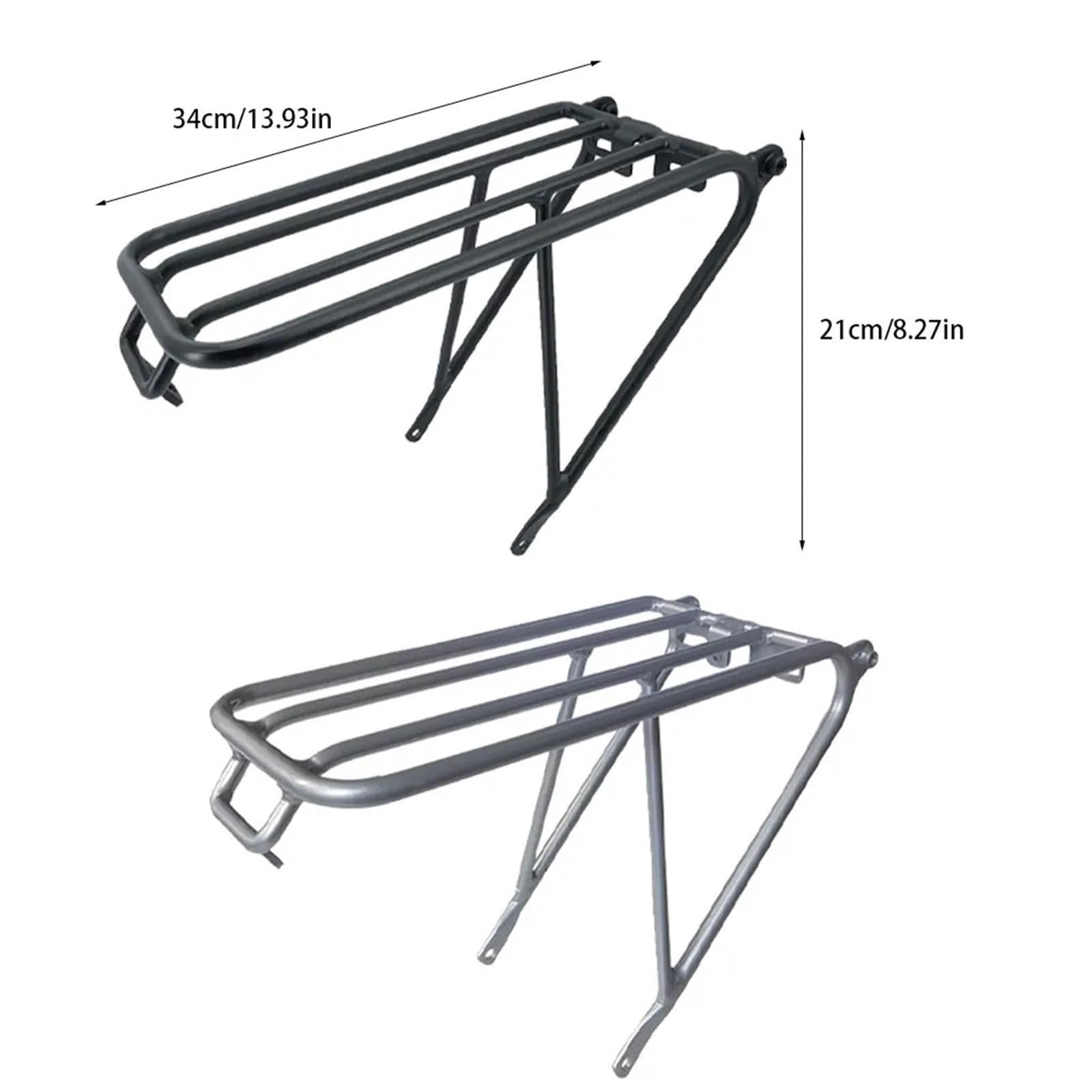 Tylny bagażnik rowerowy, Bagażnik Tylny Roweru Aluminiowego Czarny Srebrny