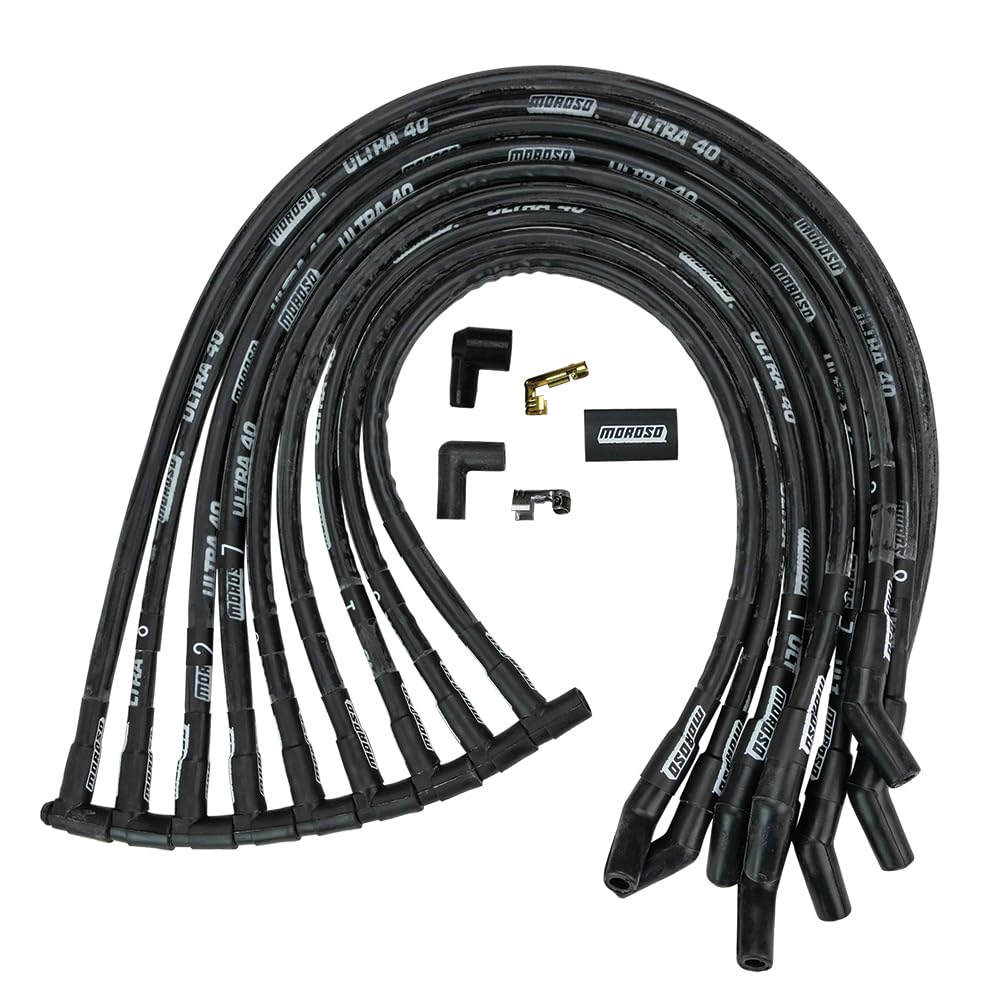 WIRE SET,ULTRA 40,SLEEVED,FORD 351W,BLACK 73822