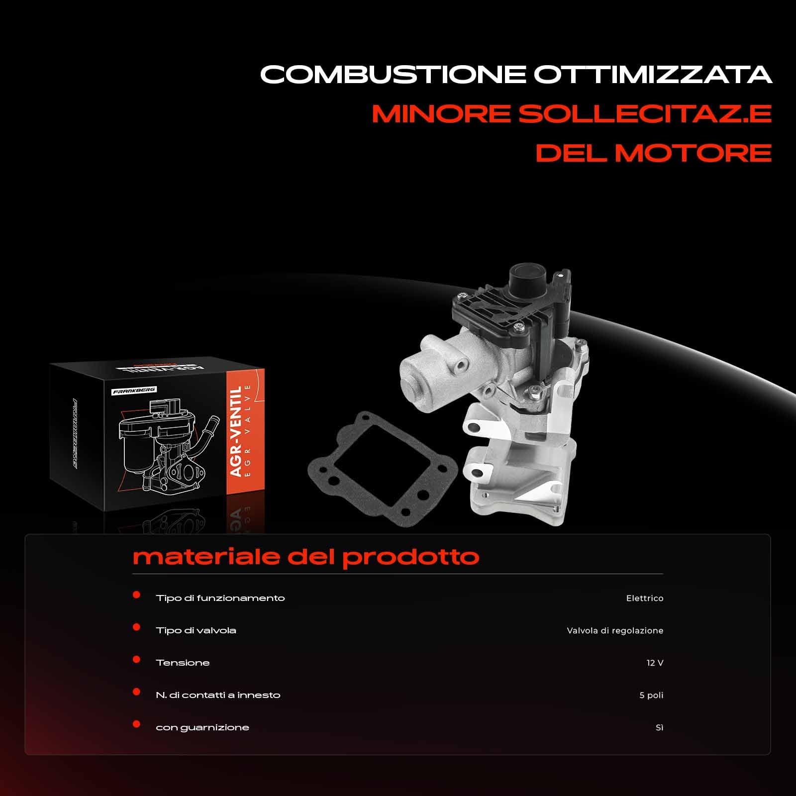 Frankberg Valvola EGR per il ricircolo dei gas di scarico 1427355 | Compatibile con: Galaxy WA6, 607 9D 9U, S-Max WA6, Mondeo IV Berlina BA7, R.a.n.g.e R.o.v.e.r Evoque L538, Ulisse 179