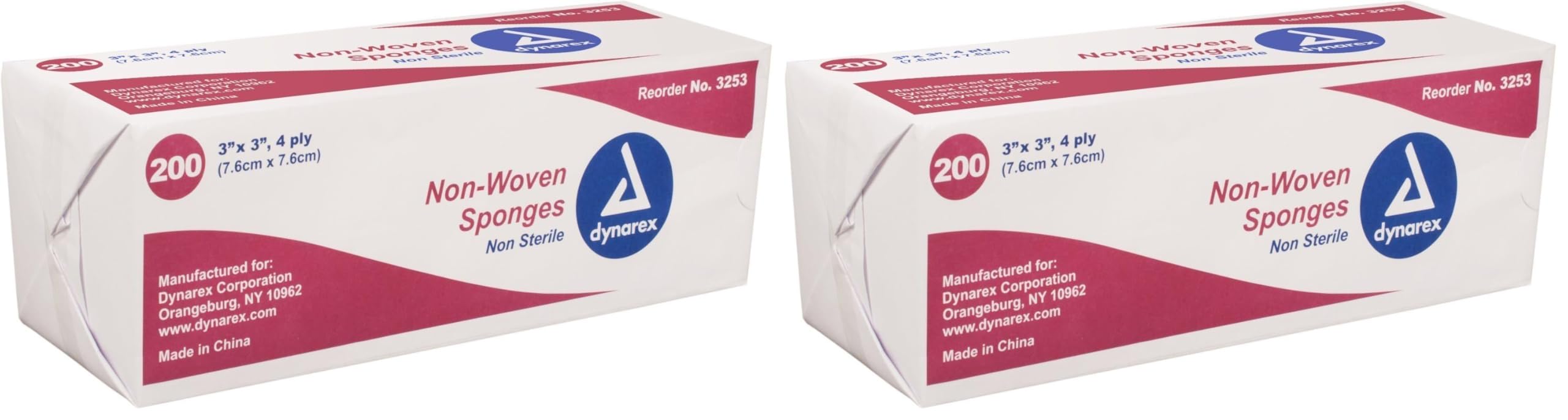 Gauze Non- Woven Sponges Non-Sterile - 3 in X 3 in - 4 Ply - 200 ea (package may vary) — Amazon image 2