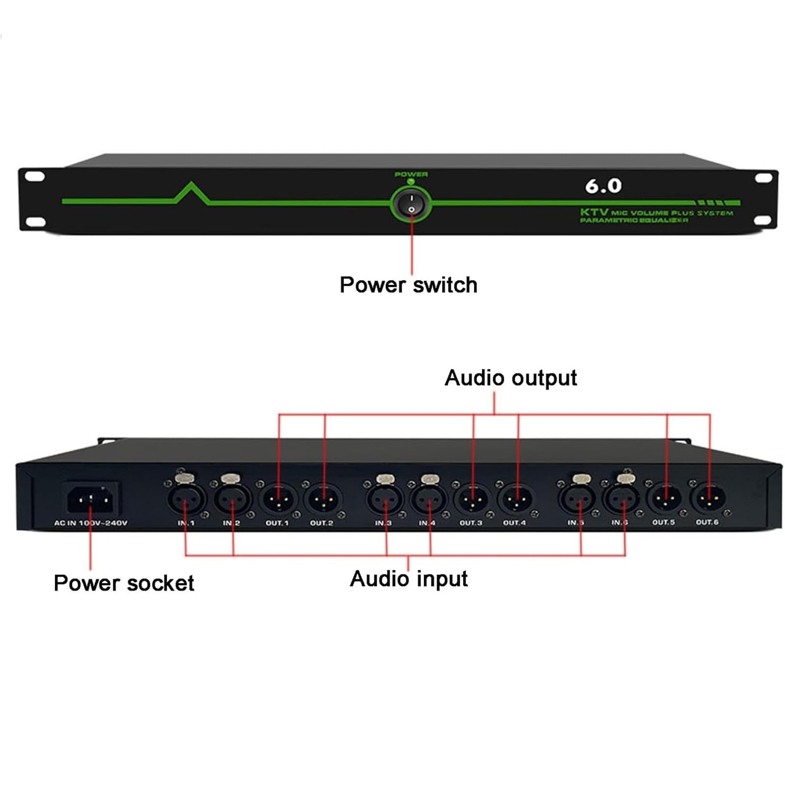 Feedback Eliminator Microphone anti-hurlement Changeur de fréquence pour performance, scène, conférence et karaoké