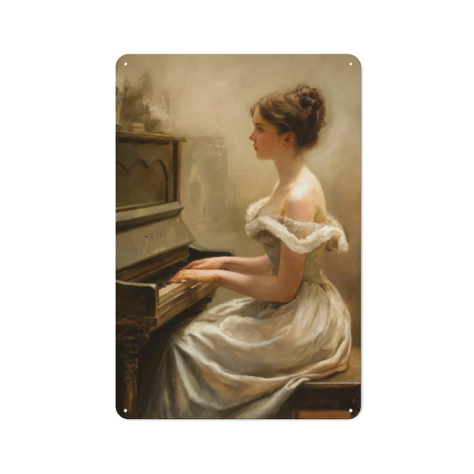 Junmoney A Serenade At The Piano Industrial-Style Tin Sign 30X20cm For Pub Or Café, Suited To Pub Decor Enthusiasts